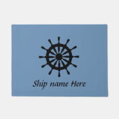 Doormat - Schwarzer Helm mit Schiffsname Fußmatte (Vorderseite)