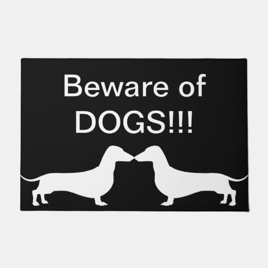 Doormat - Vorsicht vor Hunden! B/W Fußmatte (Vorderseite)