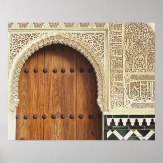 Doorway at Alhambra palace in Granada, Spanien 2 Poster