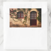 Doorway of rose cottage rechteckiger aufkleber (Tasche)