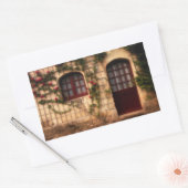 Doorway of rose cottage rechteckiger aufkleber (Umschlag)