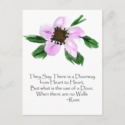 Doorway Rumi Watercolor Postcard Postkarte (Vorderseite)