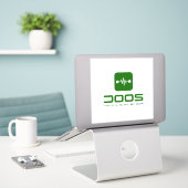 DOOS ZAZZLE STICKER (Laptop auf Schreibtisch)