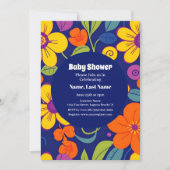 Dopamin Baby Bliss - Bold Retro farbenfroh Florals Einladung (Vorderseite)