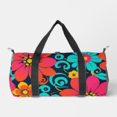 Dopamin Decor-Bright Retro Blume- Duffle Bag (Vorderseite)