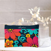 Dopamin Decor-Bright Retro Blume- Zubehörtasche