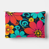 Dopamin Decor-Bright Retro Blume- Zubehörtasche (Vorderseite)