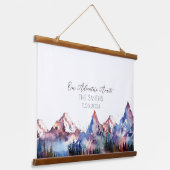 Dopamin Mountain Alternative Wedding Gästebuch Wandteppich Mit Holzrahmen (Gewinkelt)
