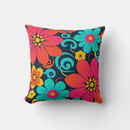 Dopamindekor - Bright Funky Blume-Retro Kissen
