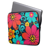 Dopamindekor - Bright Funky Blume-Retro Laptopschutzhülle (Vorderseite Links)