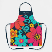 Dopamindekor - Bright Funky Blume-Retro Schürze (Vorderseite)
