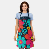 Dopamindekor - Bright Funky Blume-Retro Schürze (Getragen)