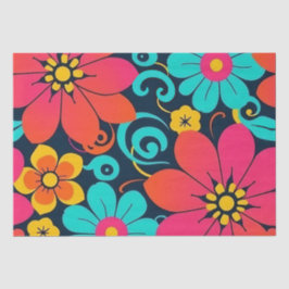 Dopamindekor - Bright Funky Blume-Retro Seidenpapier