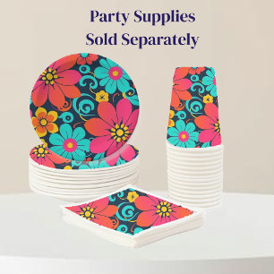 Dopamindekor - Bright Funky Blume-Retro Serviette