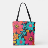 Dopamindekor - Bright Funky Blume-Retro Tasche (Rückseite)