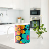 Dopamindekor-Tasse - Bright Funky Blume-Retro Kaffeetasse