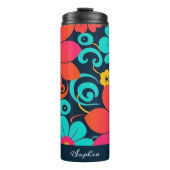 Dopamindesign - Bright Funky Blume-Retro Thermosbecher (Vorderseite)