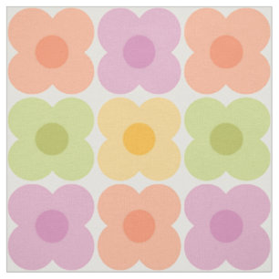 Dopamine-Dekor Retro-Blumen 70er Pastell-Geometrie Stoff