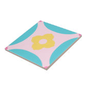 Dopaminfarbene Blume Dekorationsmuster Fliese (Seite)