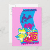 Dope Beats Happy Feets Postkarte (Vorne/Hinten)