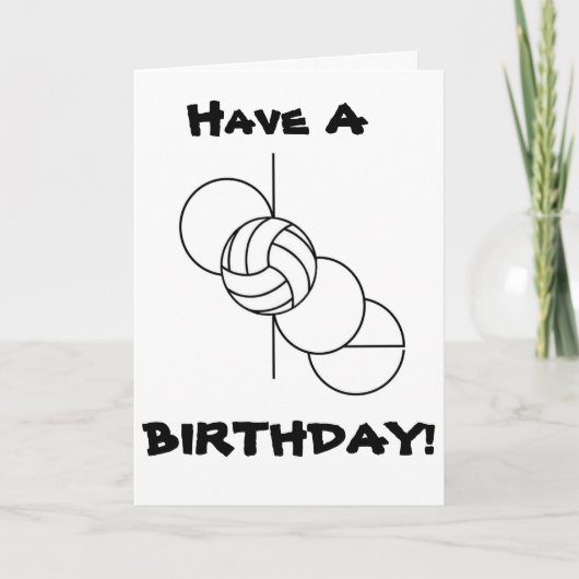 Dope Birthday Card Peace Liebe Volleyball Dankeskarte (Vorderseite)