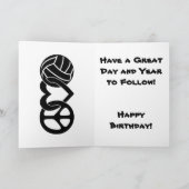 Dope Birthday Card Peace Liebe Volleyball Dankeskarte (Innenseite)