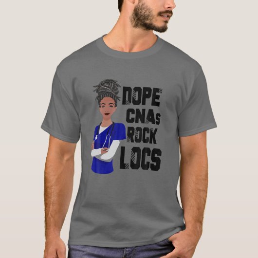 Dope Cnas Rock Locs Black Woman Nursing T-Shirt (Vorderseite)