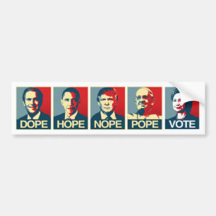 Dope Hope Hope Nope Pope Vote Hillary Clinton - Li Autoaufkleber