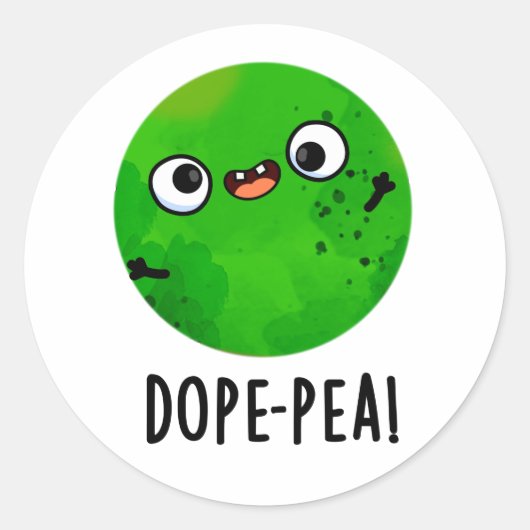 Dope-pea Funny Dopey Pea Pun Runder Aufkleber (Vorderseite)