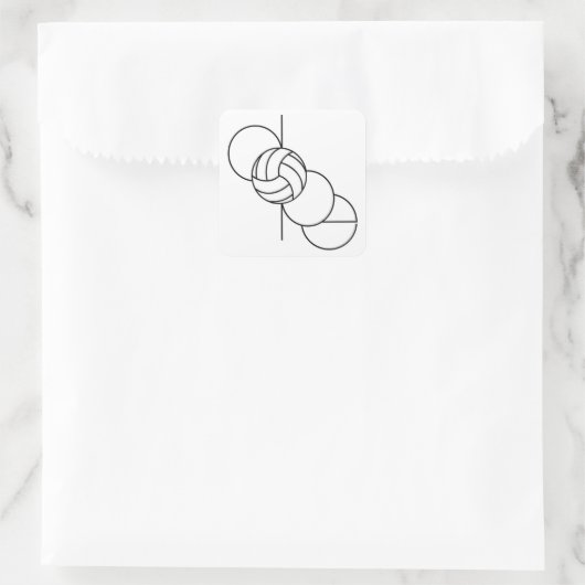 Dope Volleyball Quadratischer Aufkleber (Tasche)