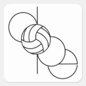 Dope Volleyball Quadratischer Aufkleber (Vorderseite)