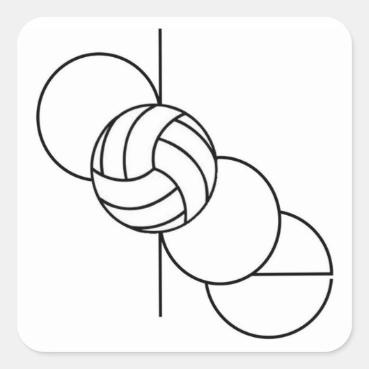 Dope Volleyball Quadratischer Aufkleber (Vorderseite)