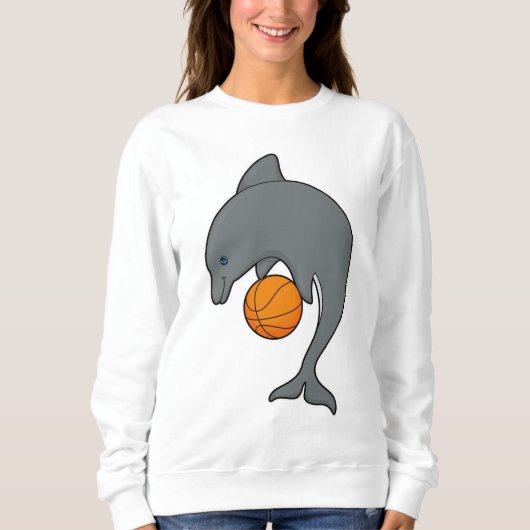 Dophin als Basketballspieler mit Basketball Sweatshirt (Vorderseite)
