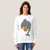 Dophin als Basketballspieler mit Basketball Sweatshirt (Vorne ganz)