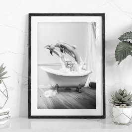Dophin in einer Badewanne Poster