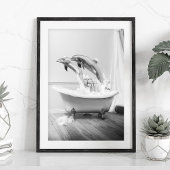 Dophin in einer Badewanne Poster