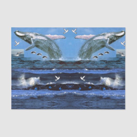 Dophinen aus dekorativem Gewebe Seidenpapier (Vorderseite)