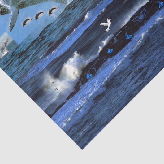 Dophinen aus dekorativem Gewebe Seidenpapier (Ausschnitt)