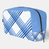 Dopp Kit - Blaue Streifen diagonal gekreuzt Waschbeutel (Rechte Ecke)