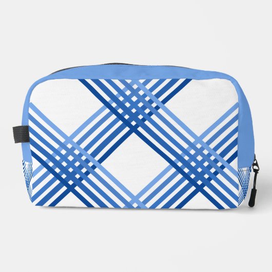 Dopp Kit - Blue Stripes Crossed Diagonally Waschbeutel (Vorderseite)