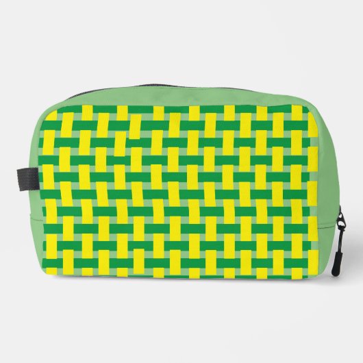 Dopp-Kit - Webenseiten in Gelb und Grün Waschbeutel (Vorderseite)