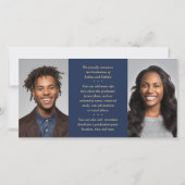 Doppel-Abschluss-2-Grade-Navy & Gold-Joint-Foto Ankündigung (Rückseite)