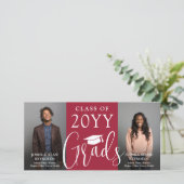 Doppel-Abschluss-2-Grade-Rot-Weiß-Foto Ankündigung