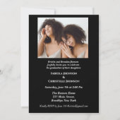 Doppel-Abschluss Geschwister Marineblau Abschluss Einladung (Rückseite)