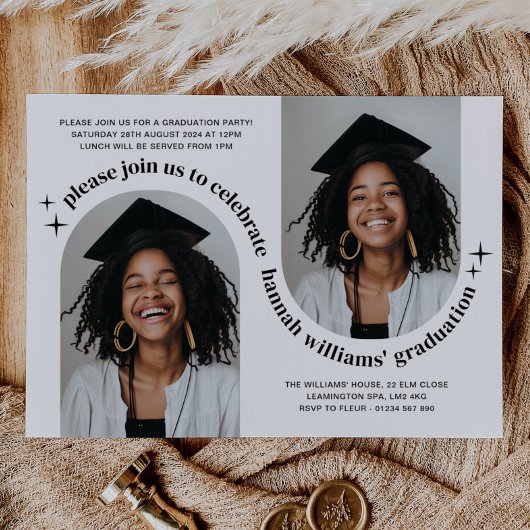 Doppel Arch Foto Girl Abschluss Einladung