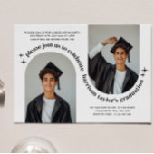 Doppel-Arch-Foto Junge Abschluss Einladung