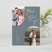 Doppel-Arch-Hochzeitsslatte-Foto Dankeskarte (Stehend Vorderseite)