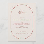 Doppel Arch Minimal Script Terracotta Wedding Menu Menükarte (Vorderseite)