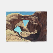 Doppel Arch Utah Wüste Landschaftsbild Foto Fleecedecke (Vorderseite (Horizontal))