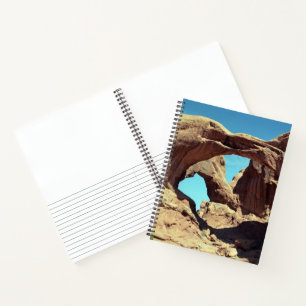 Doppel Arch Utah Wüste Landschaftsbild Foto Notizblock